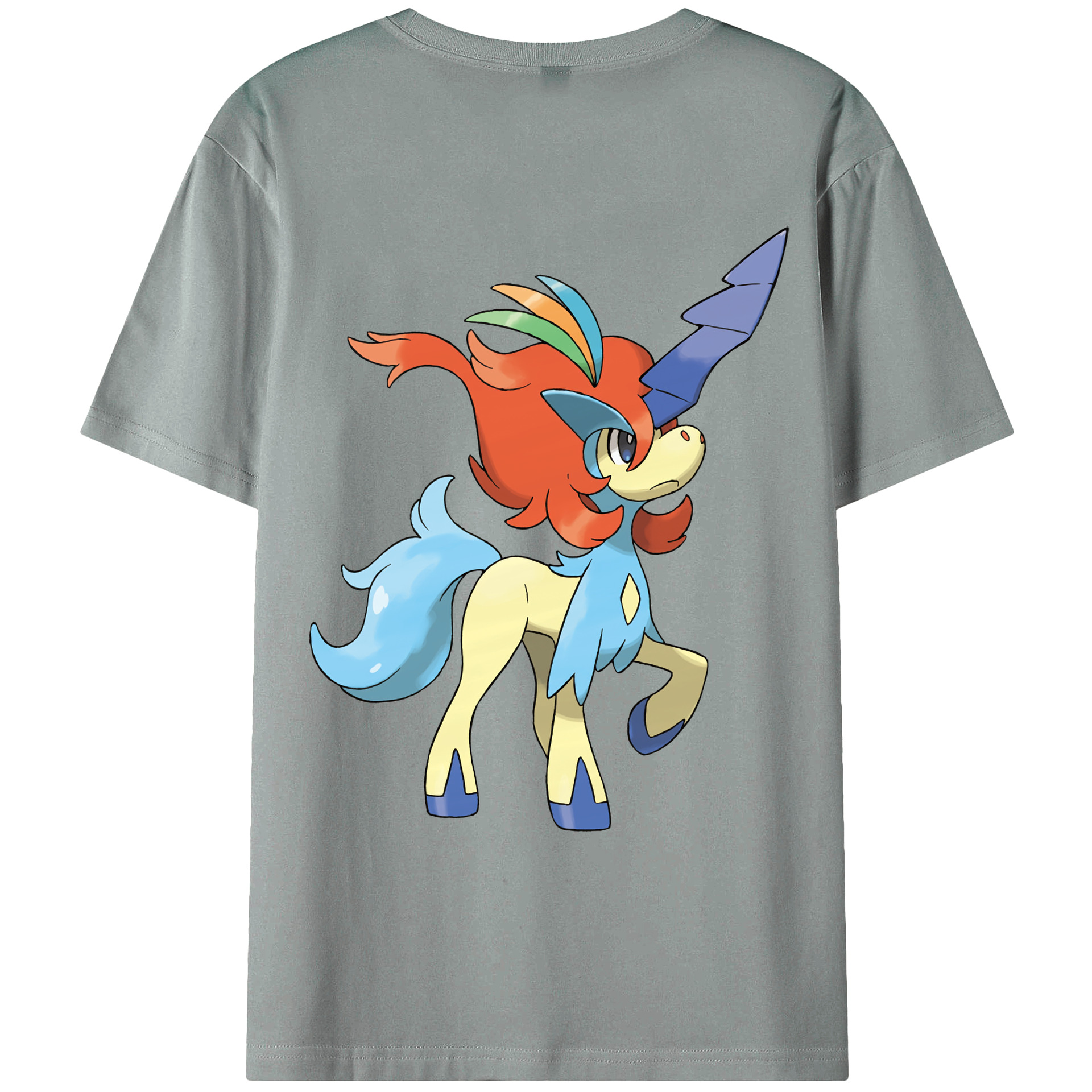 （画像用） ポケットモンスター Pokémon 綿100％ メンズ半袖Tシャツ（バックプリント） 通気性